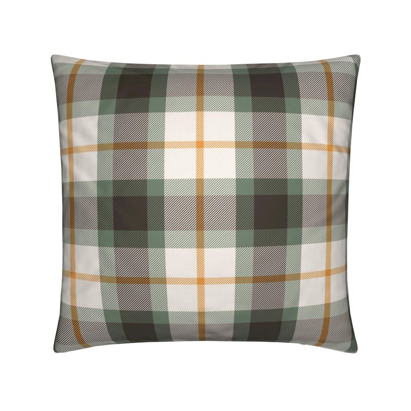 Moss Plaid Cushion | Green & Ochre