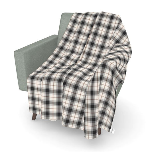 Mocha Plaid Throw | Dusky Blue & Mocha