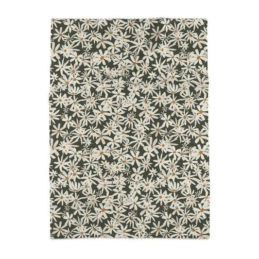 The Daisy Tea Towel | Moss Green