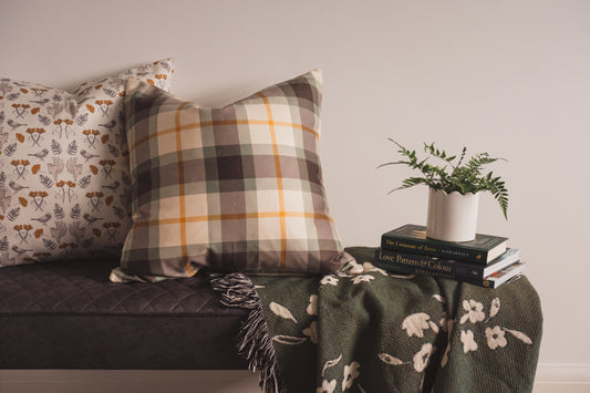 Moss Plaid Cushion | Green & Ochre