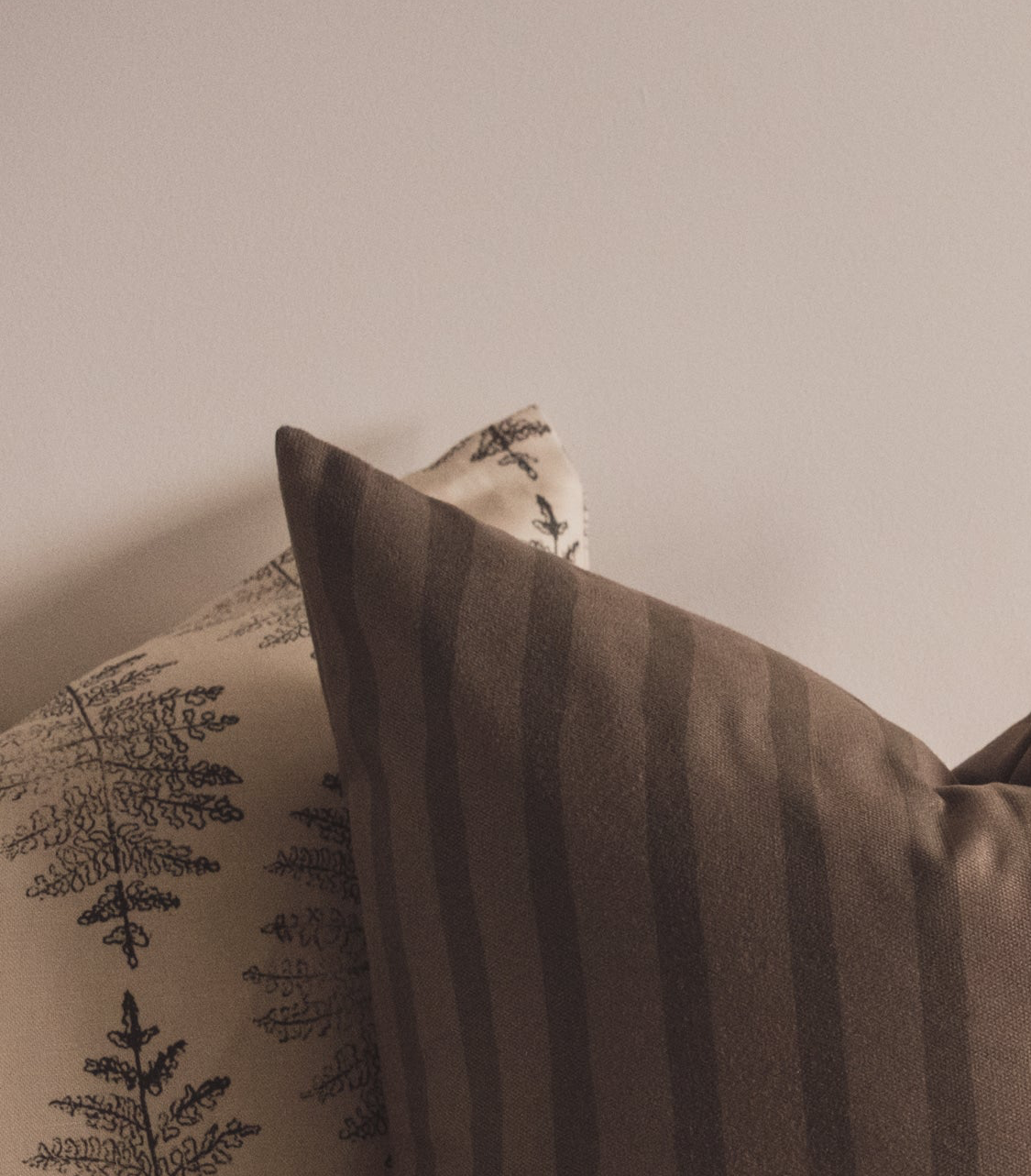 Painterly Stripe Cushion | Deep Green