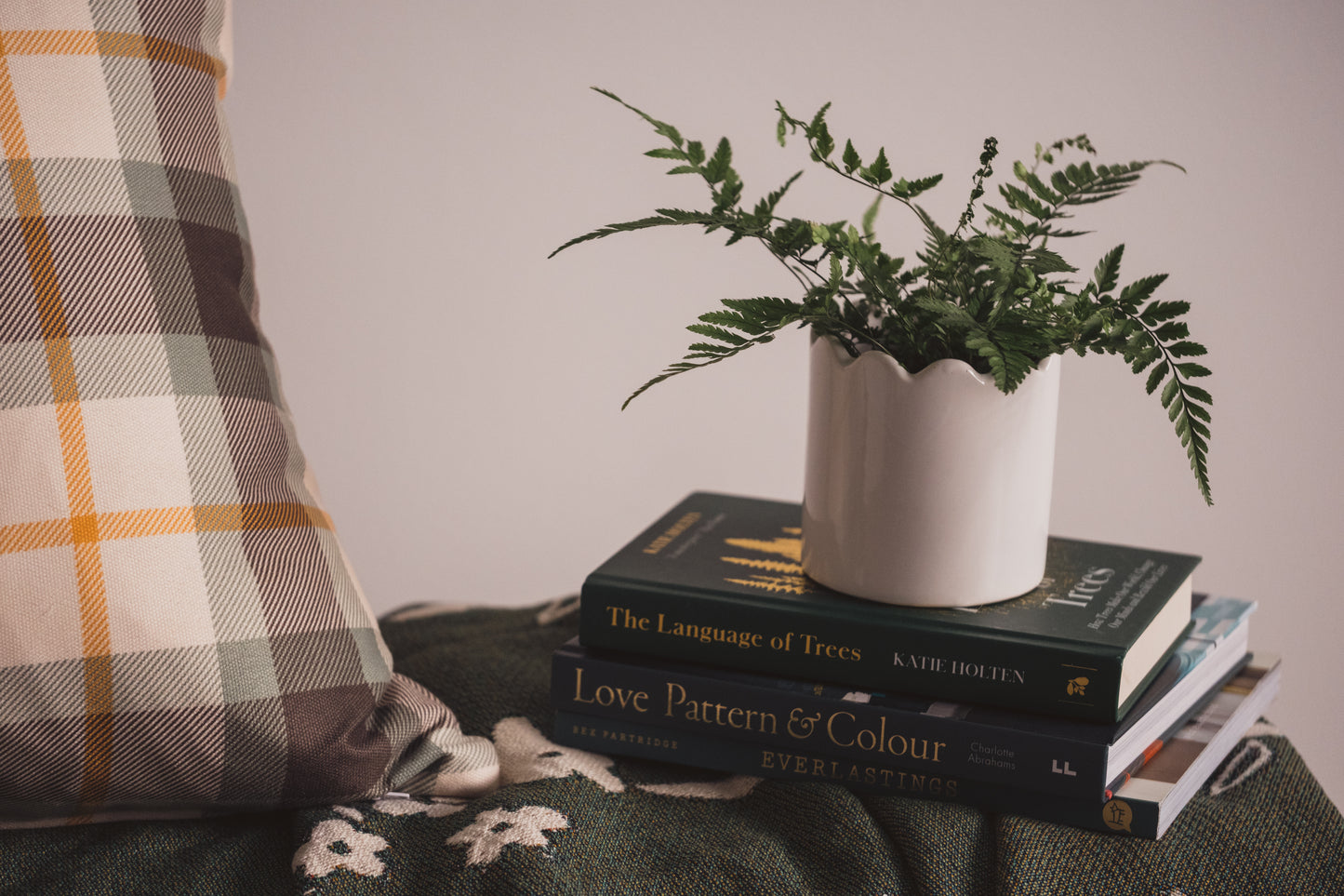 Moss Plaid Cushion | Green & Ochre