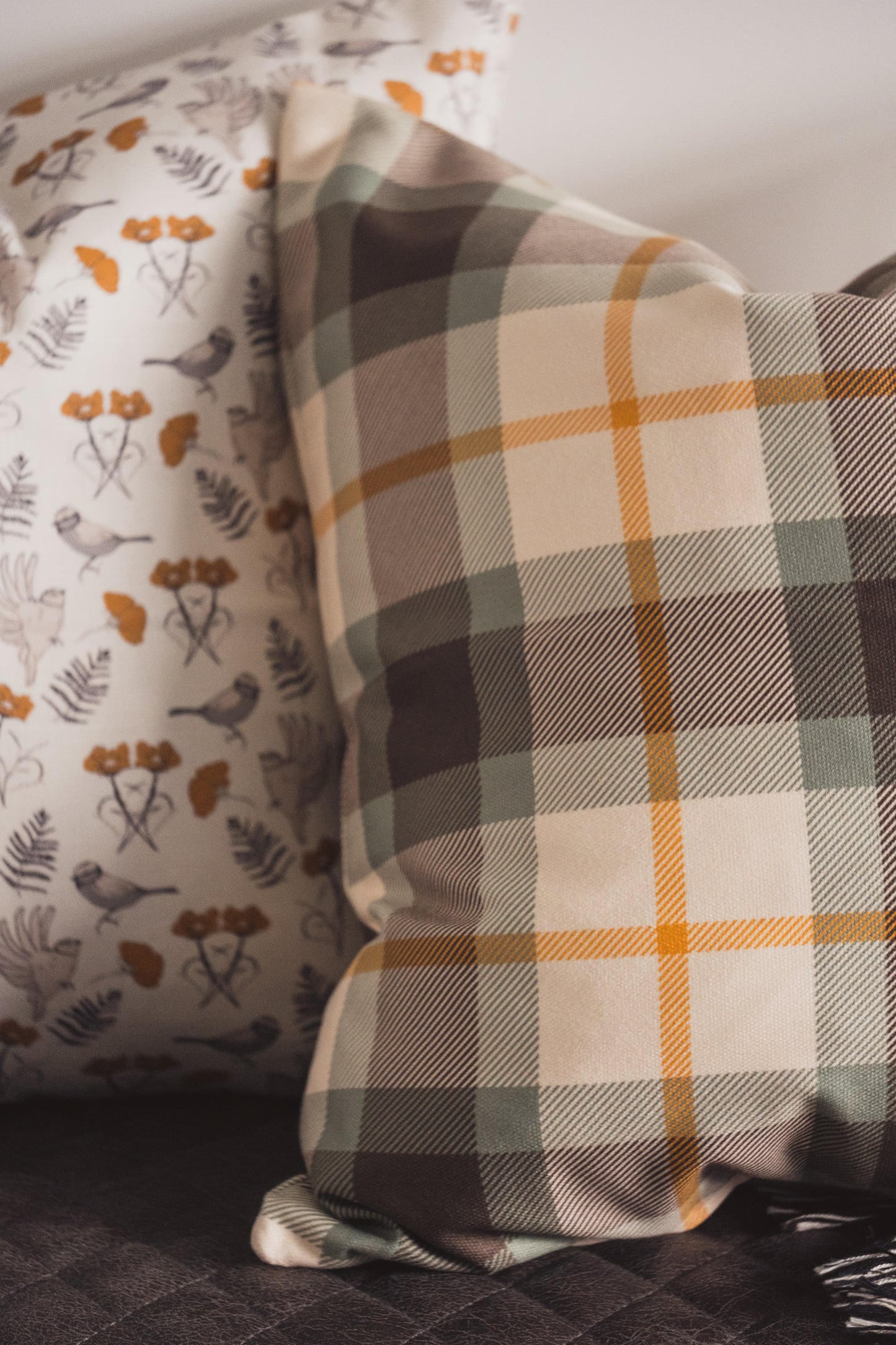 Moss Plaid Cushion | Green & Ochre