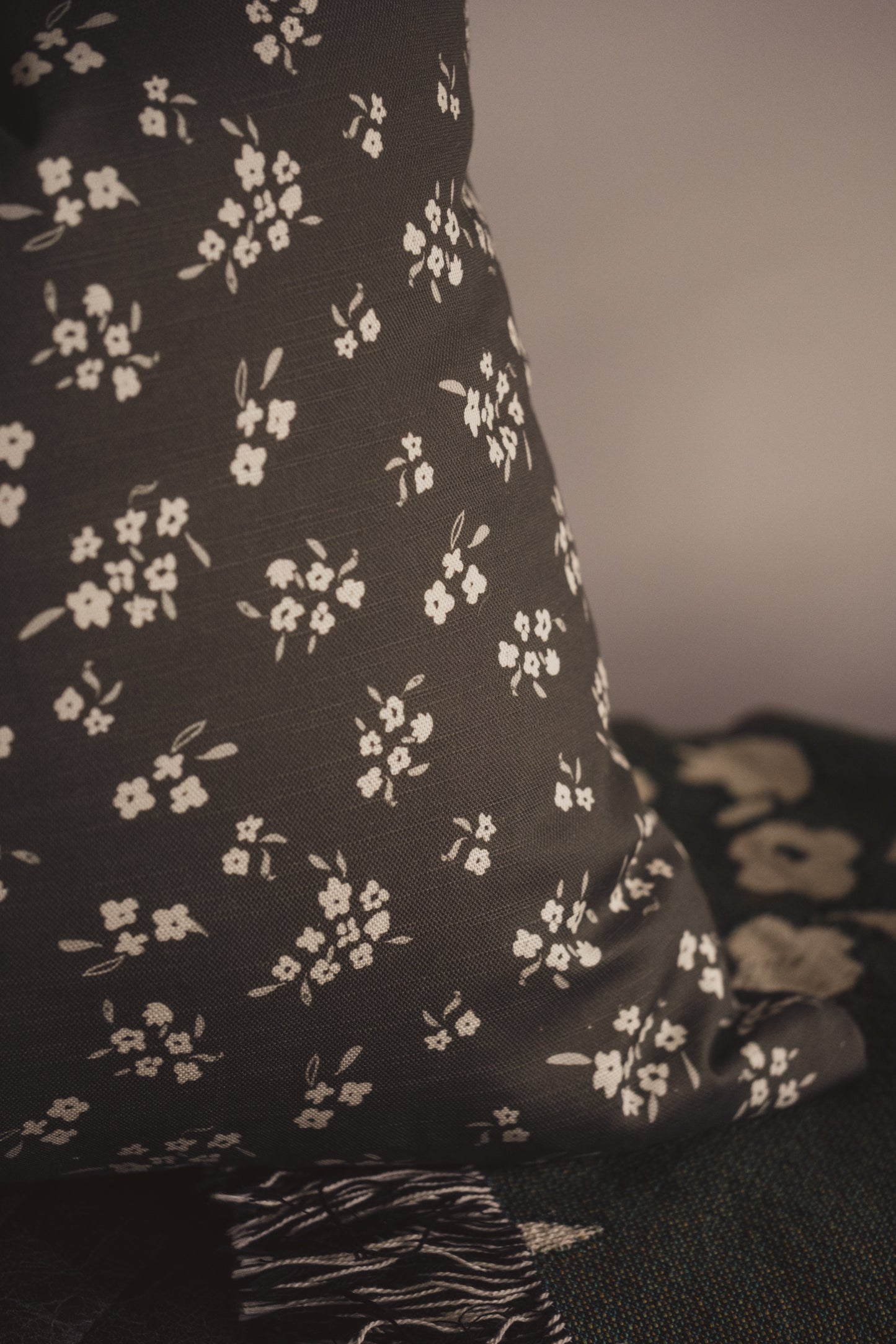 Wild Petal Cushion | Moss Green