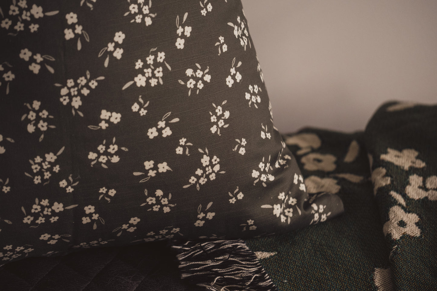 Wild Petal Cushion | Moss Green