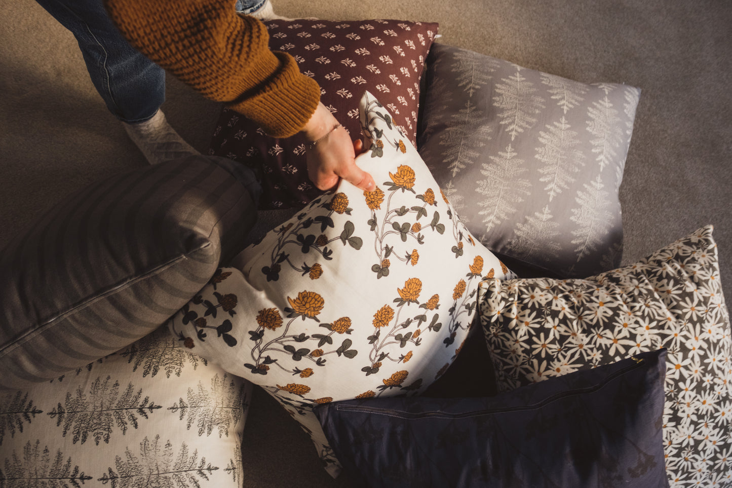 Clover Cushion | Ochre
