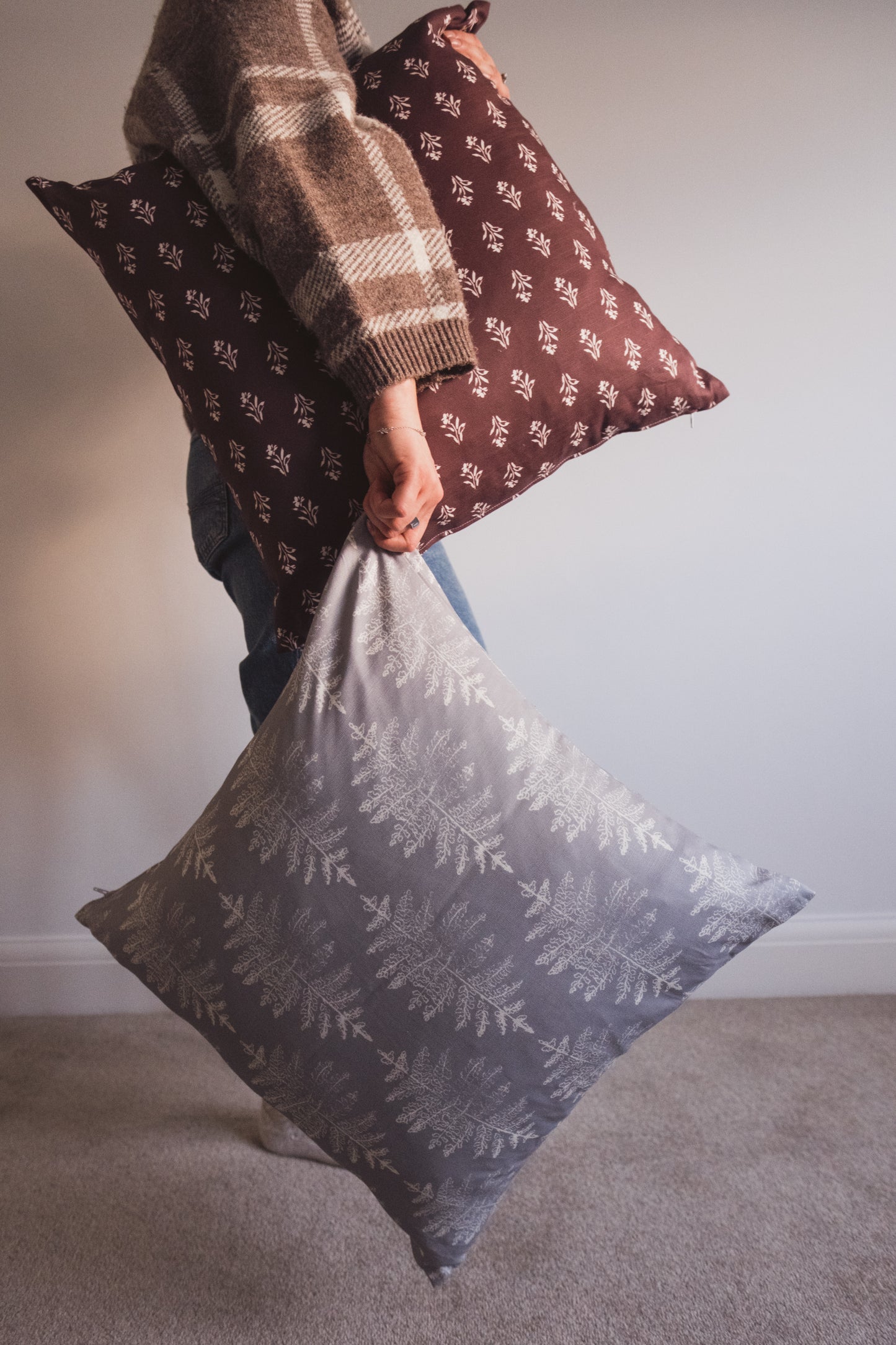 Fern Cushion | Dusky Blue