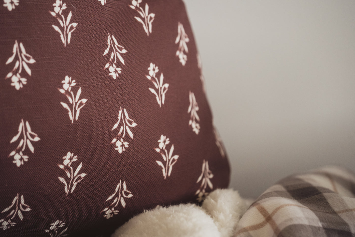 Soft Bloom Cushion | Burgundy