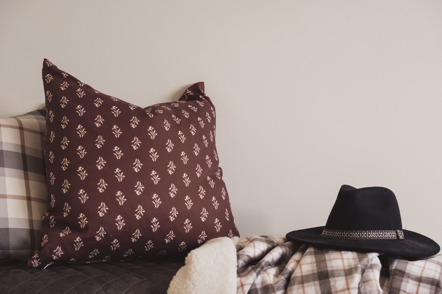 Soft Bloom Cushion | Burgundy