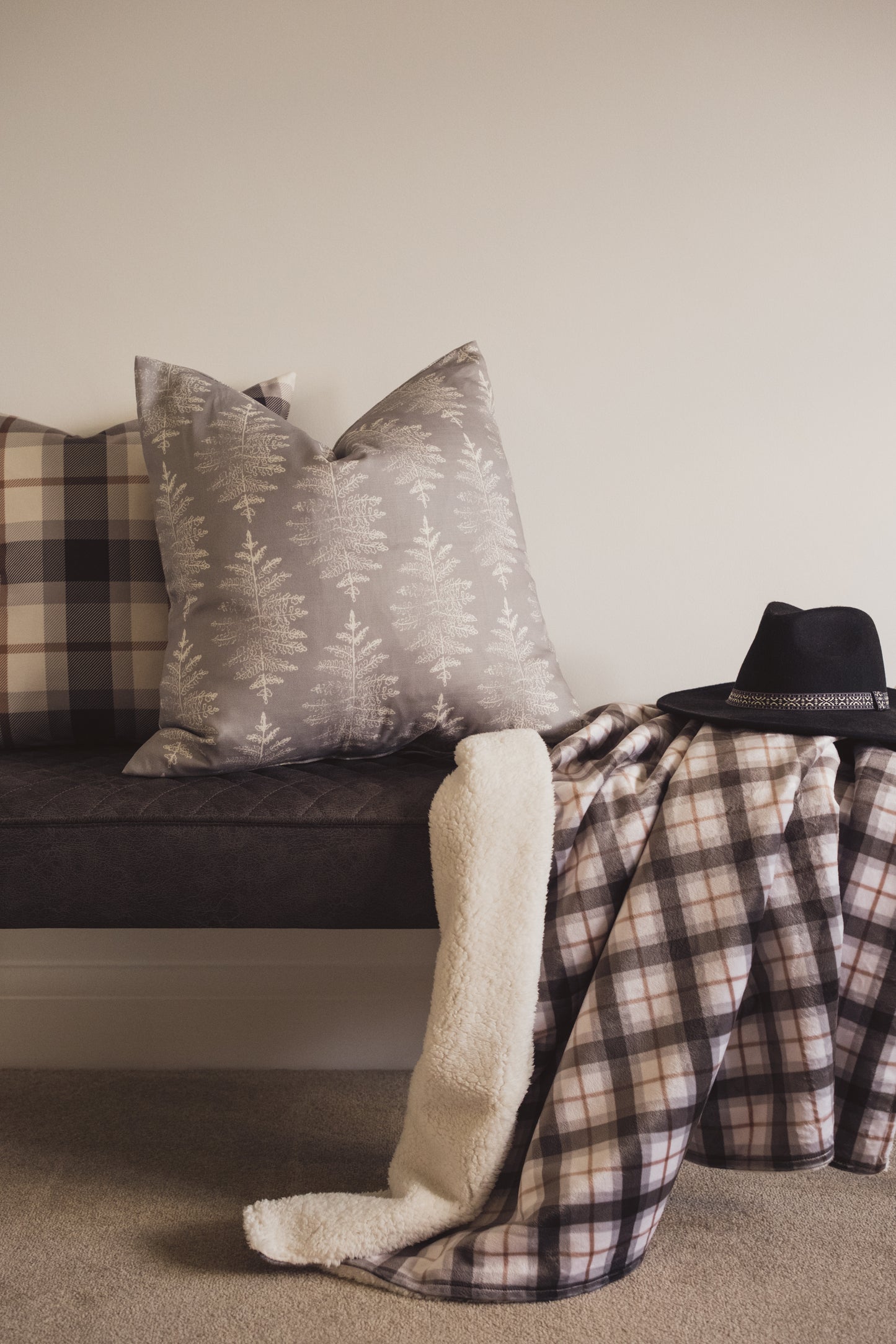 Fern Cushion | Dusky Blue