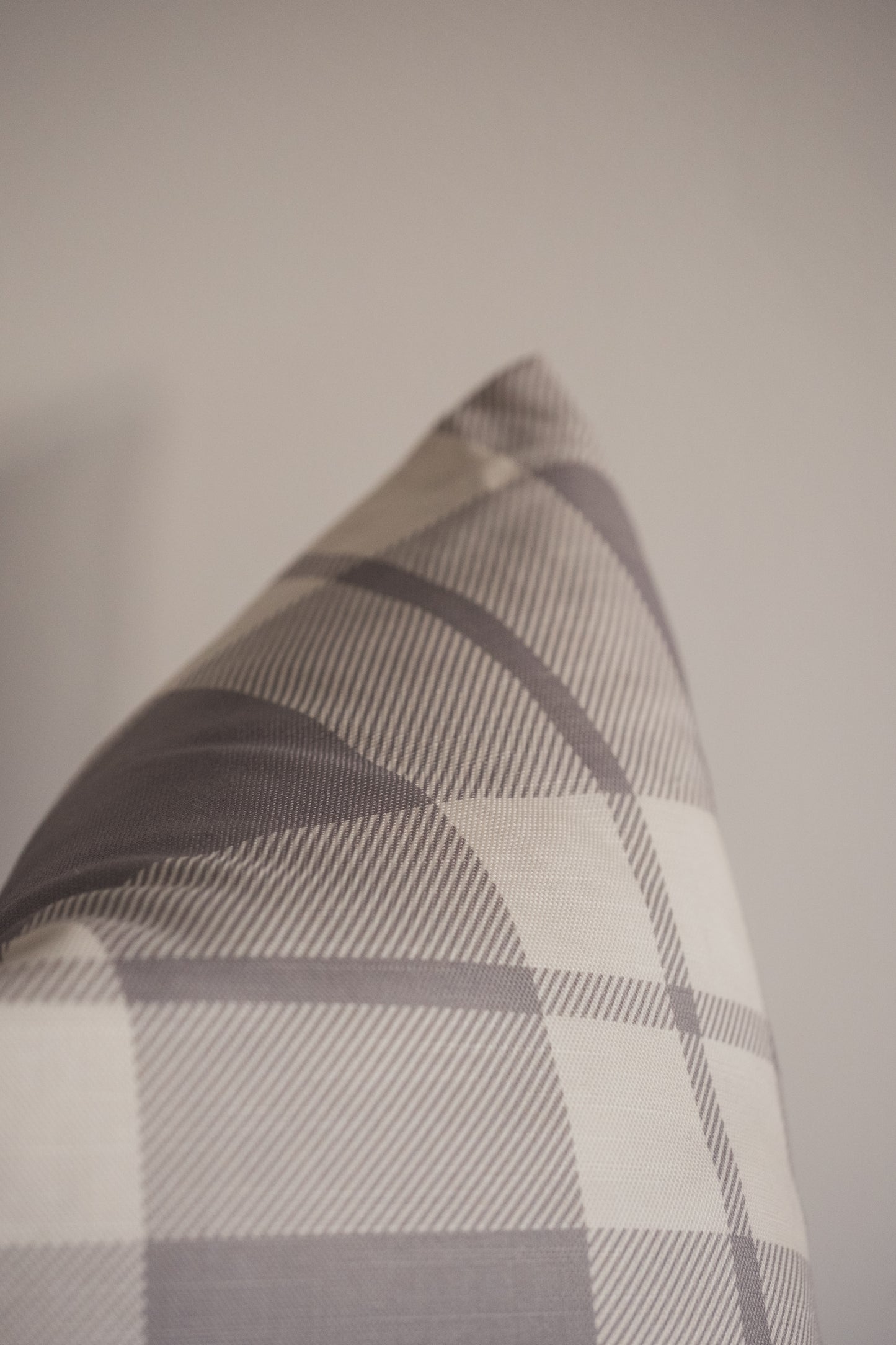 Cozy Plaid Feather Cushion | Dusky Blue